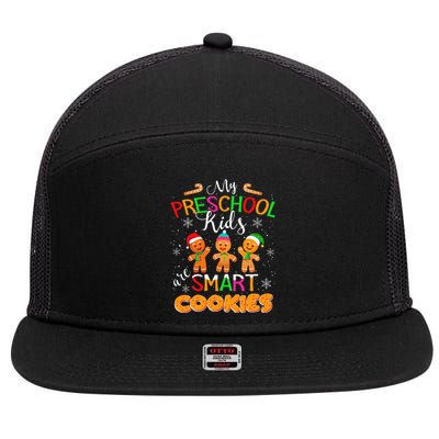 My Preschool Are Smart Cookies Christmas Teacher Gift 7 Panel Mesh Trucker Snapback Hat