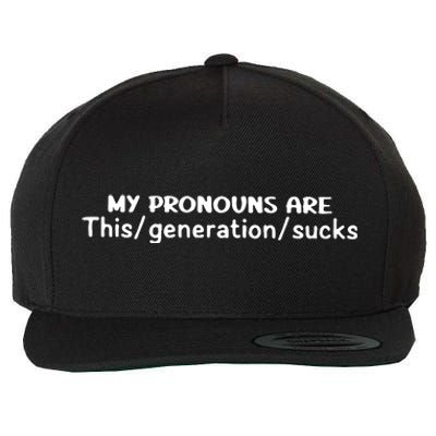 My Pronouns Are This Generation Sucks Wool Snapback Cap