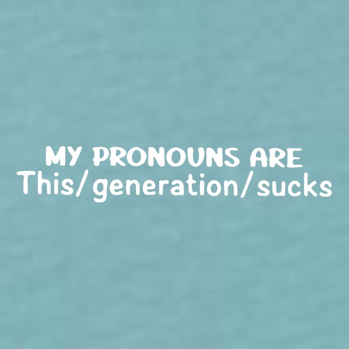 My Pronouns Are This Generation Sucks Sueded Cloud Jersey T-Shirt