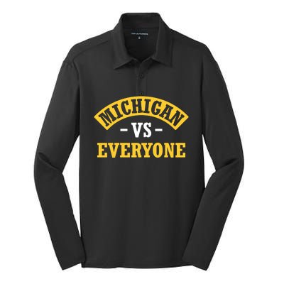 Michigan Pride Bold Statement Apparel Show Your Allegiance Silk Touch Performance Long Sleeve Polo