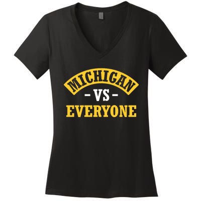 Michigan Pride Bold Statement Apparel Show Your Allegiance Women's V-Neck T-Shirt