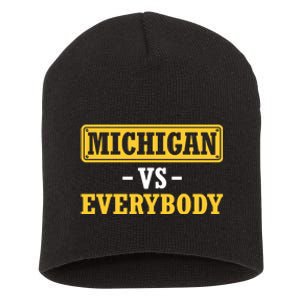 Michigan Pride Bold Statement Apparel For Sports Fans Short Acrylic Beanie