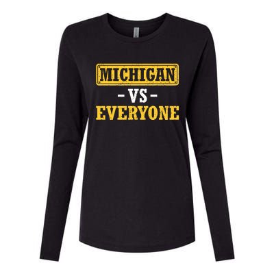 Michigan Pride Bold Statement Apparel: Show Your Allegiance Womens Cotton Relaxed Long Sleeve T-Shirt