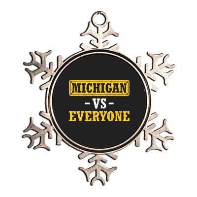 Michigan Pride Bold Statement Apparel: Show Your Allegiance Metallic Star Ornament