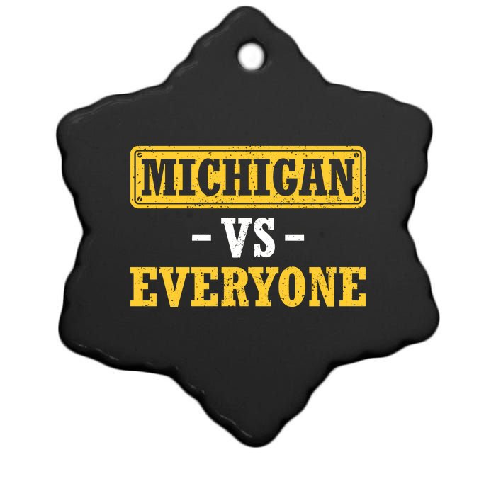 Michigan Pride Bold Statement Apparel: Show Your Allegiance Ceramic Star Ornament