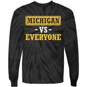 Michigan Pride Bold Statement Apparel: Show Your Allegiance Tie-Dye Long Sleeve Shirt