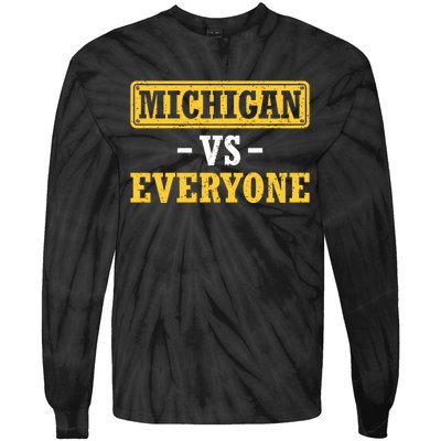 Michigan Pride Bold Statement Apparel: Show Your Allegiance Tie-Dye Long Sleeve Shirt