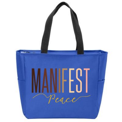 Manifest Peace Black Pride Juneteenth Celebrate Melanin Gift Zip Tote Bag