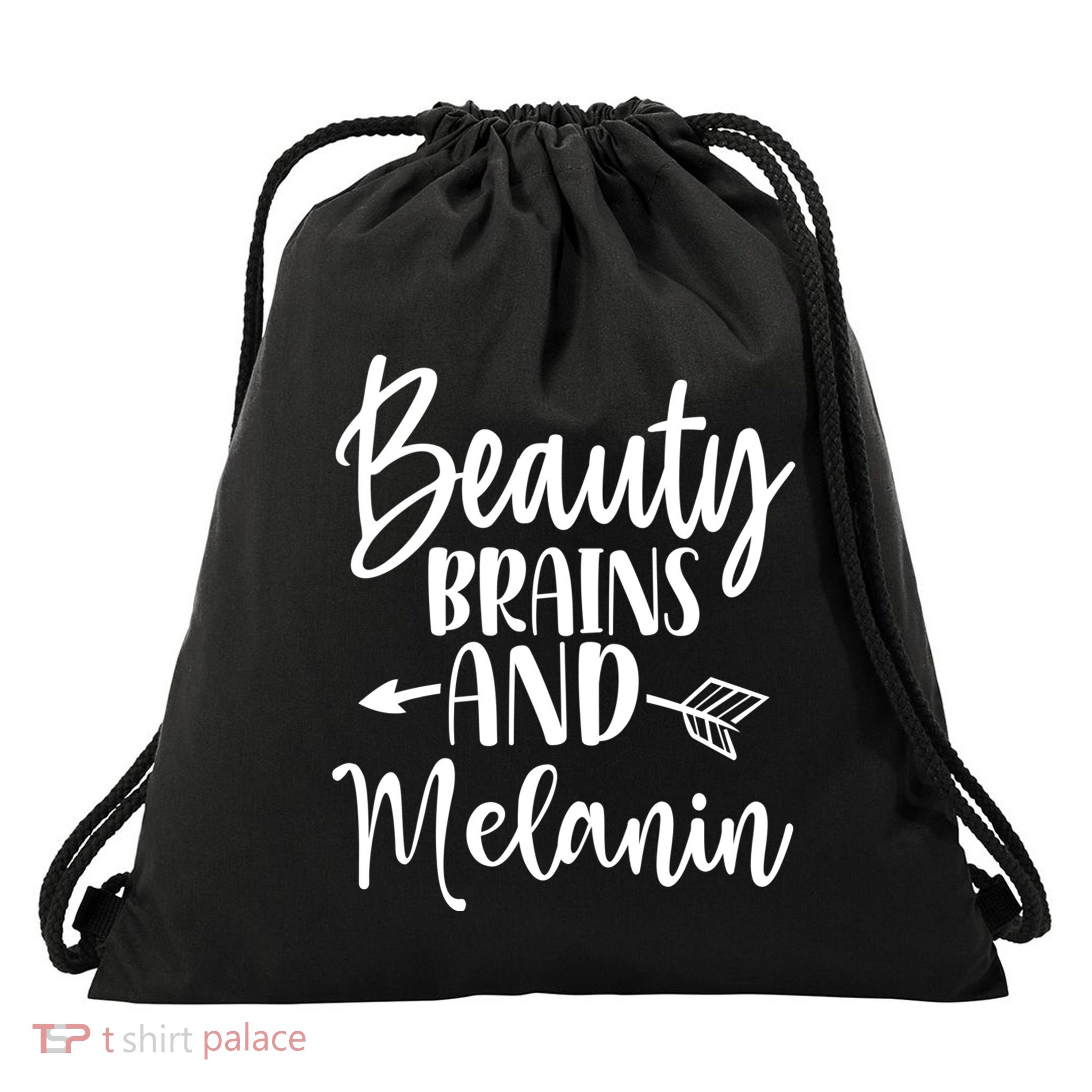 Melanin Poppin Black Magic Plus Size Black History Tee Gift Drawstring Bag