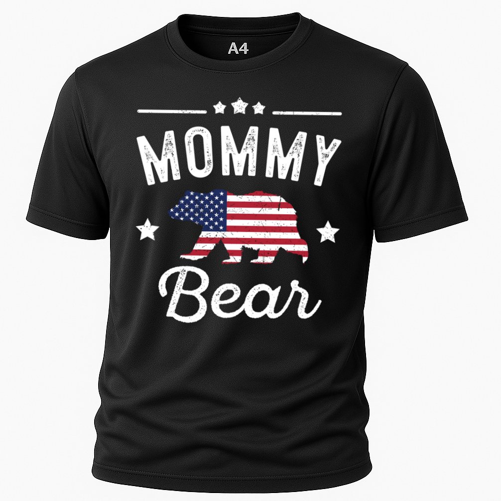 Mommy Patriotic Bear Flag Matching 4th Of July Funny Gift Cooling Performance Crew T-Shirt