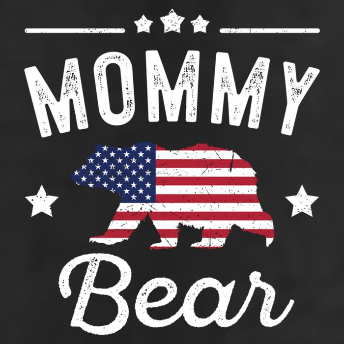 Mommy Patriotic Bear Flag Matching 4th Of July Funny Gift 25L Jumbo Tote