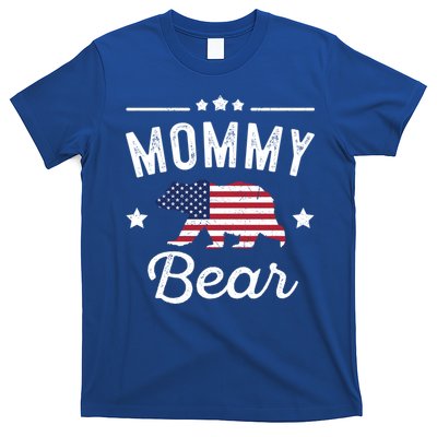 Mommy Patriotic Bear Flag Matching 4th Of July Funny Gift T-Shirt