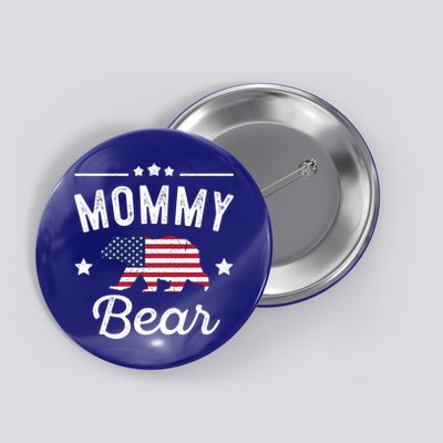 Mommy Patriotic Bear Flag Matching 4th Of July Funny Gift Button