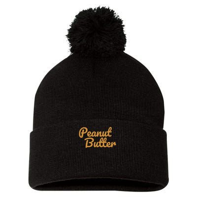 Matching Peanut Butter And Jelly Pom Pom 12in Knit Beanie