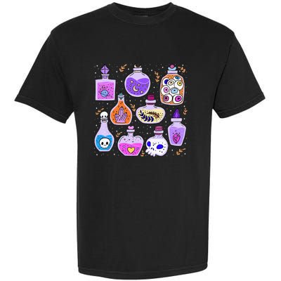 Magical Potions Bottles Witchy Halloween Print Garment-Dyed Heavyweight T-Shirt