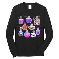 Magical Potions Bottles Witchy Halloween Print Long Sleeve Shirt