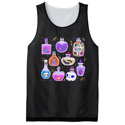 Magical Potions Bottles Witchy Halloween Print Mesh Reversible Basketball Jersey Tank