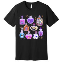 Magical Potions Bottles Witchy Halloween Print Premium T-Shirt