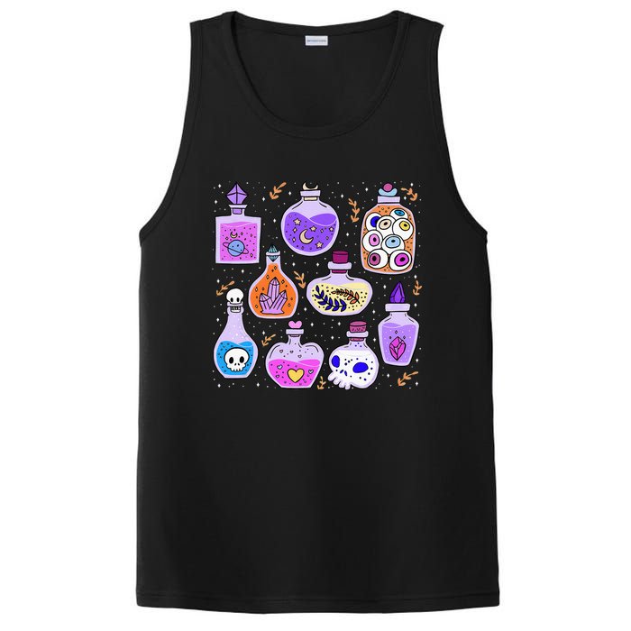 Magical Potions Bottles Witchy Halloween Print PosiCharge Competitor Tank