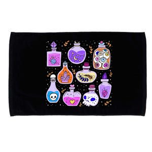 Magical Potions Bottles Witchy Halloween Print Microfiber Hand Towel