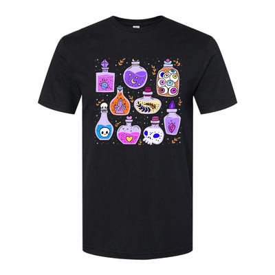 Magical Potions Bottles Witchy Halloween Print Softstyle CVC T-Shirt