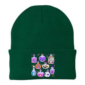 Magical Potions Bottles Witchy Halloween Print Knit Cap Winter Beanie