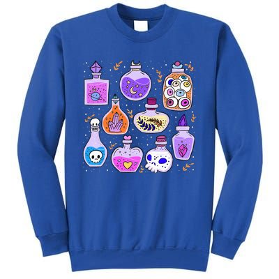 Magical Potions Bottles Witchy Halloween Print Tall Sweatshirt