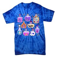 Magical Potions Bottles Witchy Halloween Print Tie-Dye T-Shirt