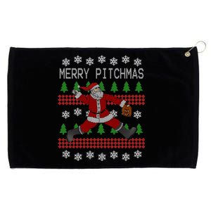 Merry Pitchmas Baseball Pitcher Funny Santa Christmas Gift Grommeted Golf Towel