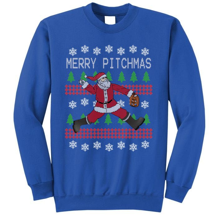 Merry Pitchmas Baseball Pitcher Funny Santa Christmas Gift Sweatshirt