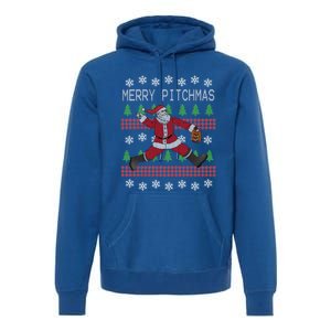 Merry Pitchmas Baseball Pitcher Funny Santa Christmas Gift Premium Hoodie