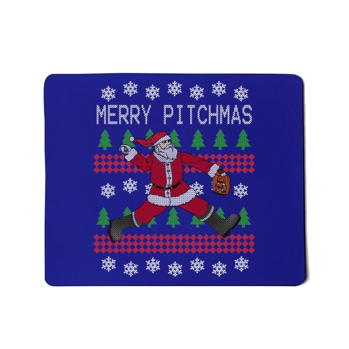 Merry Pitchmas Baseball Pitcher Funny Santa Christmas Gift Mousepad