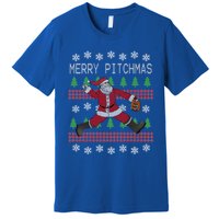 Merry Pitchmas Baseball Pitcher Funny Santa Christmas Gift Premium T-Shirt