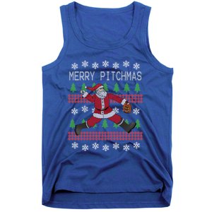 Merry Pitchmas Baseball Pitcher Funny Santa Christmas Gift Tank Top