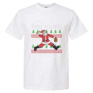 Merry Pitchmas Baseball Pitcher Funny Santa Christmas Gift Garment-Dyed Heavyweight T-Shirt