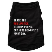 Melanin Poppin Black Print Red Lipstick Saying Doggie Tank