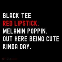 Melanin Poppin Black Print Red Lipstick Saying Flexfit Unipanel Trucker Cap
