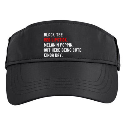Melanin Poppin Black Print Red Lipstick Saying Adult Drive Performance Visor