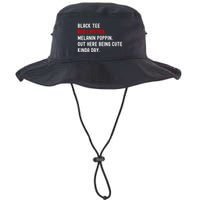 Melanin Poppin Black Print Red Lipstick Saying Bucket Hat
