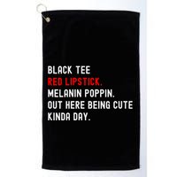 Melanin Poppin Black Print Red Lipstick Saying Golf Towel