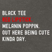 Melanin Poppin Black Print Red Lipstick Saying Cotton Canvas Backpack