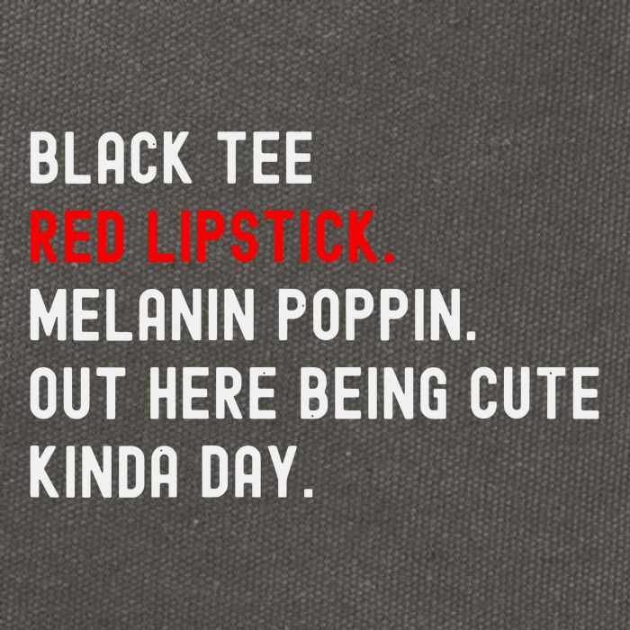 Melanin Poppin Black Print Red Lipstick Saying Cotton Canvas Backpack