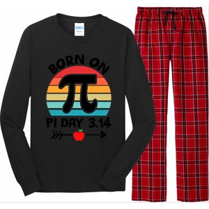 Math Pi Birthday Born On Pi Day Cute Gift Long Sleeve Pajama Set