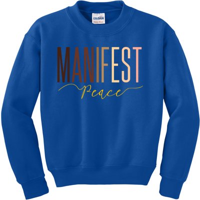 Manifest Peace Black Pride Juneteenth Celebrate Melanin Gift Kids Sweatshirt