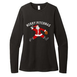 Merry Pitchmas Baseball Pitcher Gift Santa Christmas Gift Womens CVC Long Sleeve Shirt