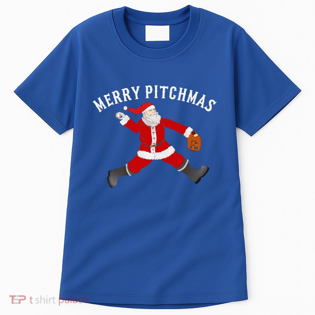 Merry Pitchmas Baseball Pitcher Gift Santa Christmas Gift Tall T-Shirt