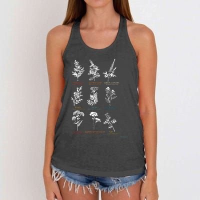 Mugwort Pennyroyal Black Cohosh Herbs Lovers Women's Knotted Racerback Tank