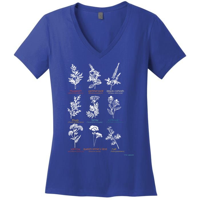 Mugwort Pennyroyal Black Cohosh Herbs Lovers Women's V-Neck T-Shirt