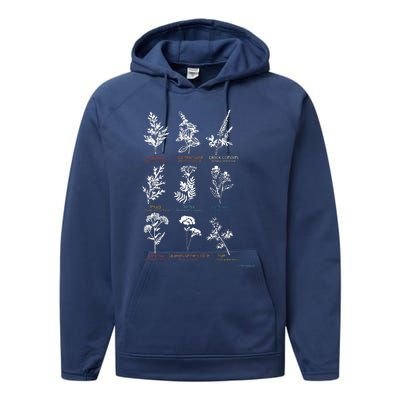 Mugwort Pennyroyal Black Cohosh Herbs Lovers Performance Fleece Hoodie