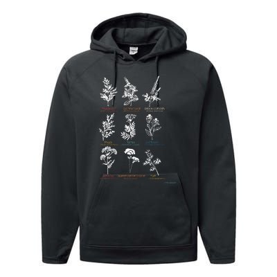 Mugwort Pennyroyal Black Cohosh Herbs Lovers Performance Fleece Hoodie